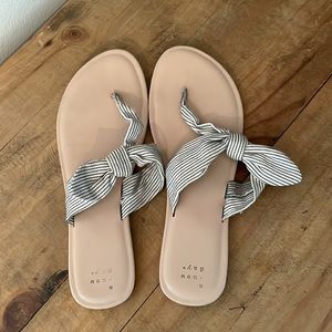A New Day- Pin Stripe Nautical Sandals-Size 10